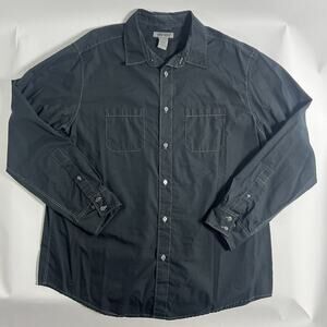 Spring Mercer‎ Men’s Black Button Up Long Sleeve Casual Shirt Size XL